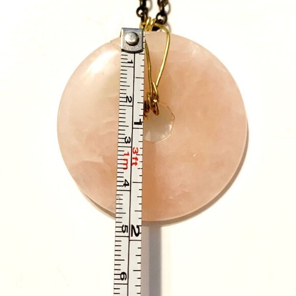 Rose Quartz Donut Pendant Necklace – Love, Healing & Gentle Energy - Picture 2 of 6